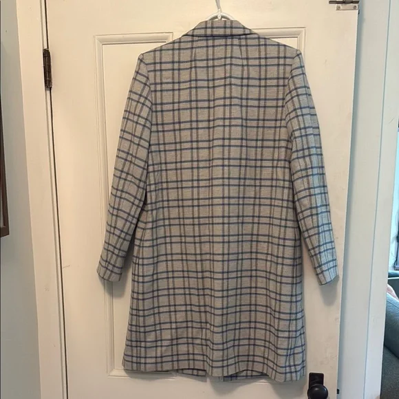 Theory Gray Plaid Women's Coat - Picture 5 of 6